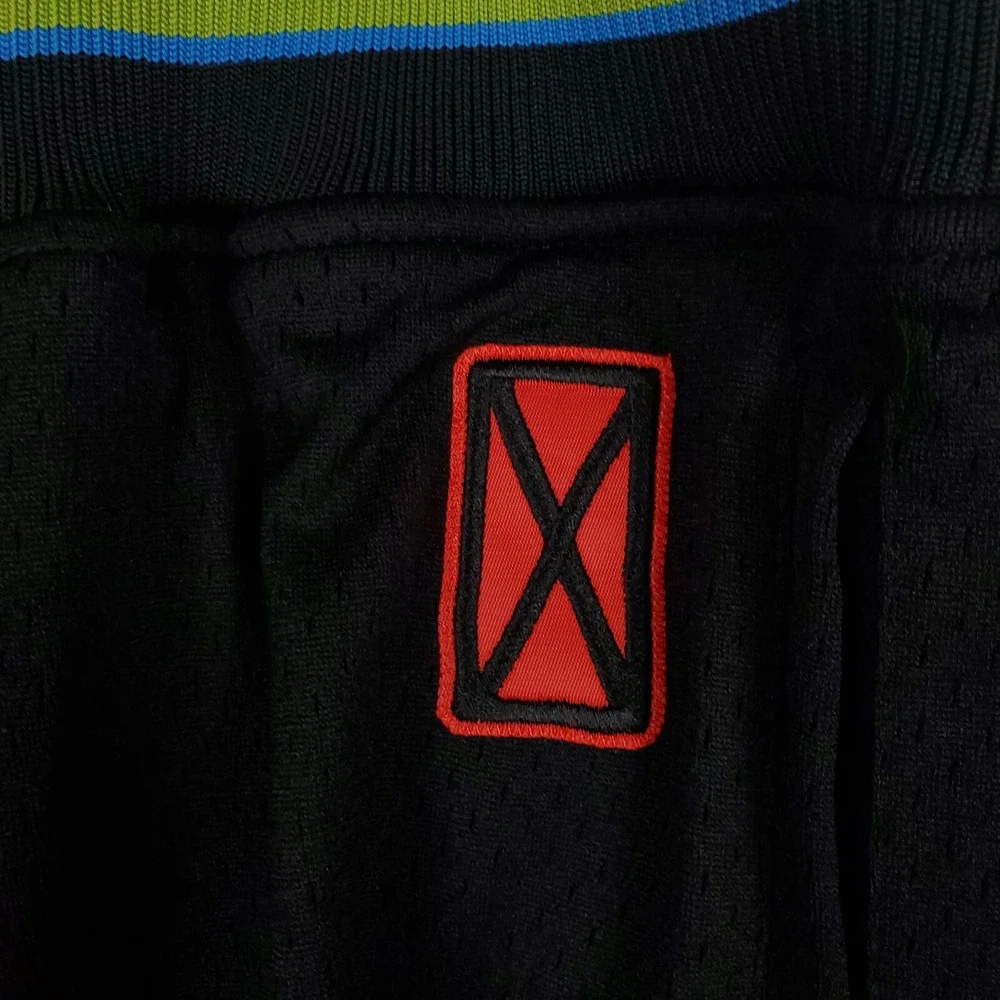 Hebru‎ Brantley Mitchell & Ness 3XL XXXL Jersey Shorts Embroidery Art Black NWT